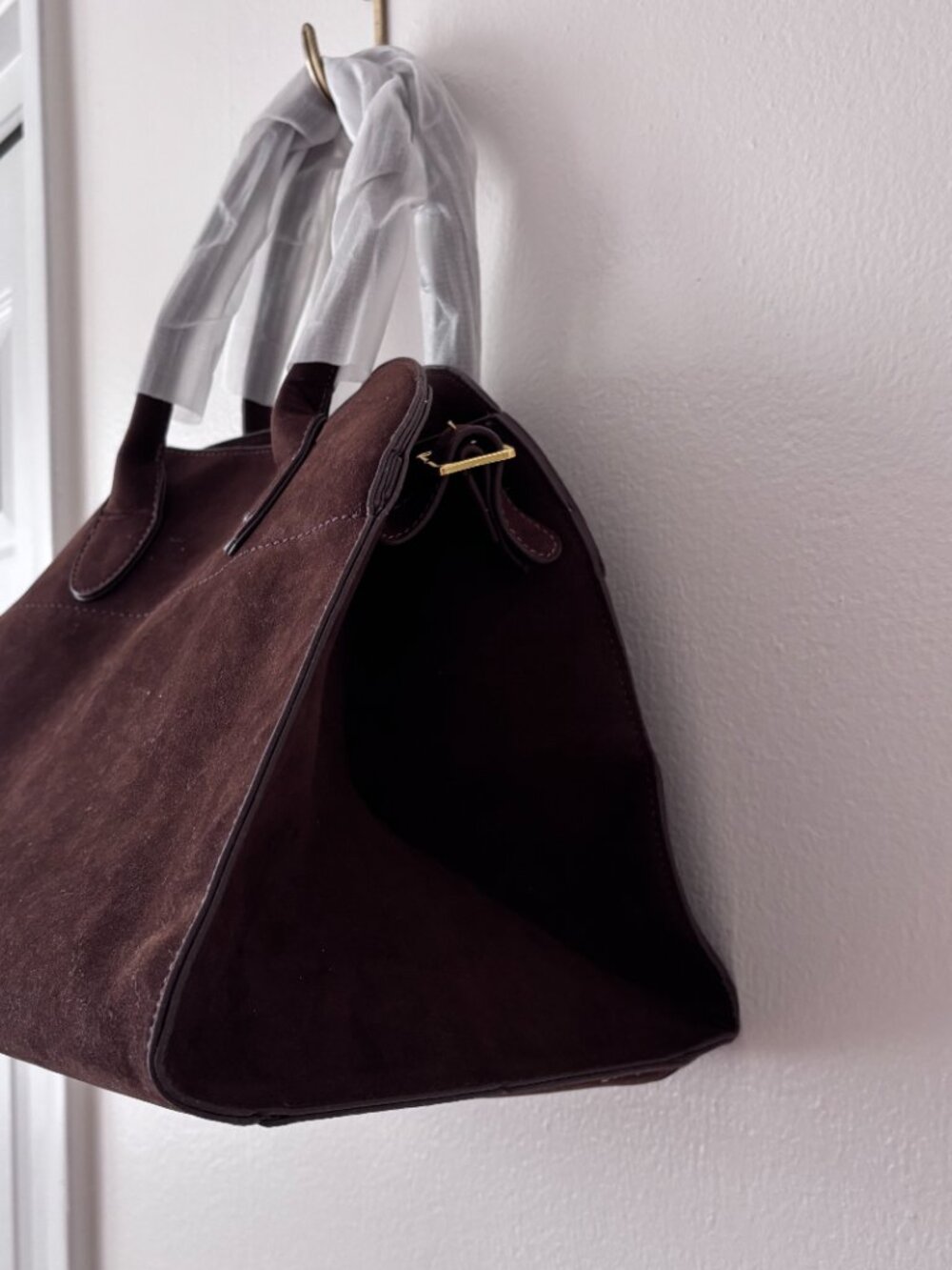 Modavo Parisian Stroll Bag Brown Vegan Suede - Picture 4 of 7